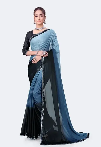 Glamorous Lycra Saree with Blouse piece 