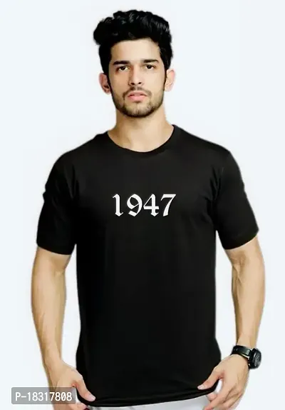 Freedom Year 1947style Pure Cotton t Shirt Round Neck biowash Half Sleeve for Boys and Girls