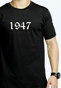 Freedom Year 1947style Pure Cotton t Shirt Round Neck biowash Half Sleeve for Boys and Girls-thumb3