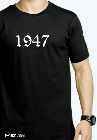 Freedom Year 1947style Pure Cotton t Shirt Round Neck biowash Half Sleeve for Boys and Girls-thumb4