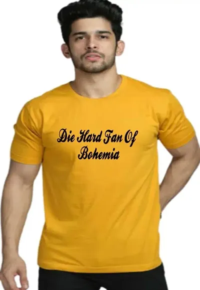 Die Hard Fan of Bohemia Pure t Shirt Round Neck biowash Half Sleeve for Boys and Girls