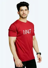 Freedom Year 1947style Pure Cotton t Shirt Round Neck biowash Half Sleeve for Boys and Girls-thumb2