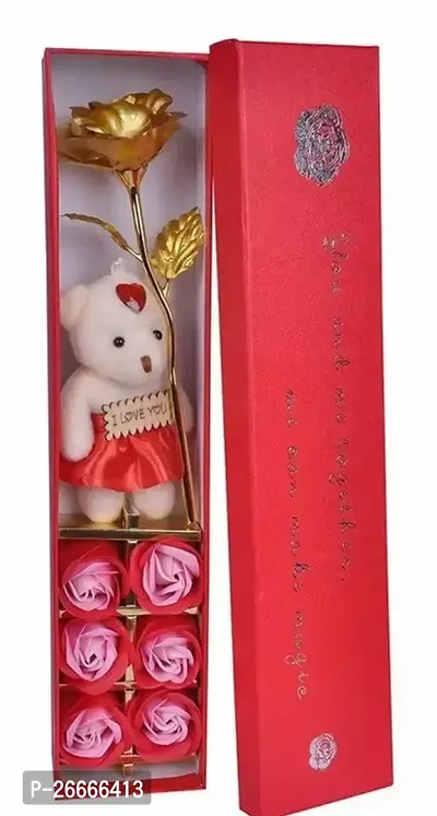 Red Rose Teddy Gift Combo Set Best Valentines Day Gift For Girlfriend Boyfriend Wife Husband-thumb0