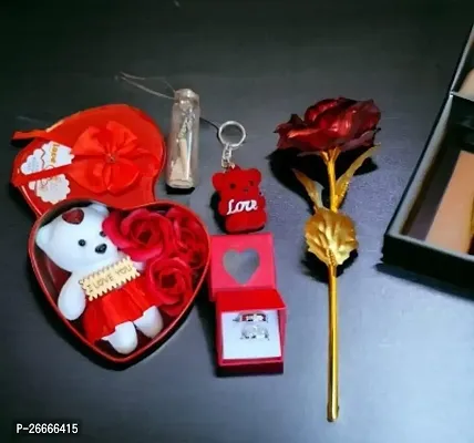 All For Sale Complete Valentine Set For Gift To Giving Your Special One, Best Valentine Day Gift, With Key Chain And Love Bottole And Red Rose.