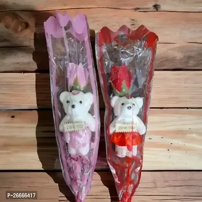 All For Sale Teddy Rose Stick For Girlfriend, Wife, Lovers Romantic Gift For Valentine Day-thumb0