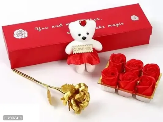 Rose Bear - The Rose Teddy Bear With Flower With Box - Gifts For Girls, Mom, Women, Girlfriends