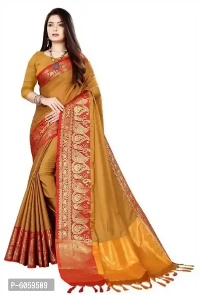 Beautiful Cotton Silk Jacquard Saree with Blouse piece