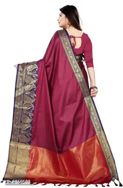 Beautiful Cotton Silk Jacquard Saree with Blouse piece-thumb2