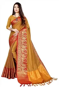 Beautiful Cotton Silk Jacquard Saree with Blouse piece-thumb1