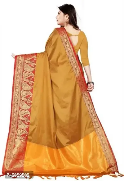 Beautiful Cotton Silk Jacquard Saree with Blouse piece-thumb3