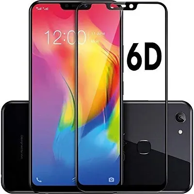 6D Tempered Gorilla Glass with Curved Edges and 9H Hardness - Full Glue Edge-Edge Screen Protection for Vivo Y83 Black