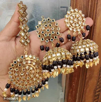 Kundan jhumki shop set