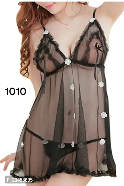 Stylish Softwrap Chemise Lingerie Babydoll Sleepwear Dress-thumb0