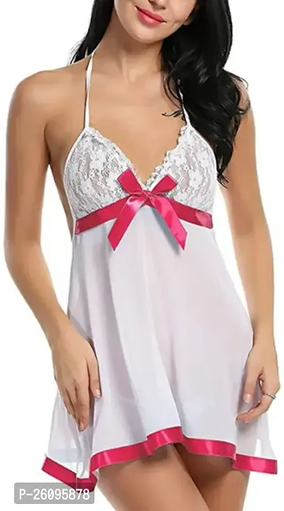 Classic Polyester Blend Self Design Babydoll For Women-thumb3