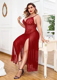 Classic Polyester Blend Self Design Babydoll For Women-thumb1