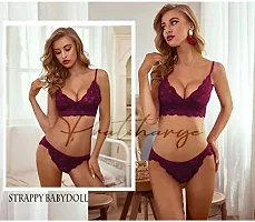 Classic Polyester Blend Self Design Babydoll For Women-thumb1