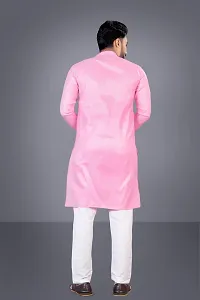 TARA GLOBAL Men Solid Straight Kurta Pink-thumb3