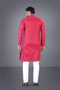 TARA GLOBAL Men Solid Straight Kurta Pink-thumb1