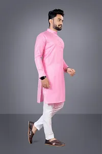 TARA GLOBAL Men Solid Straight Kurta Pink-thumb1