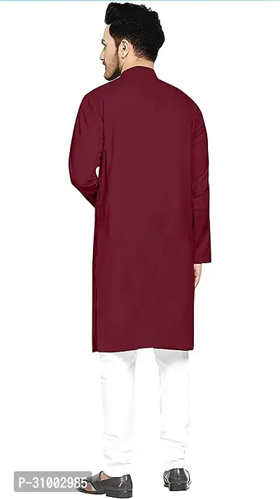 Veekeeda Men Solid A line Kurta Dark Blue-thumb2