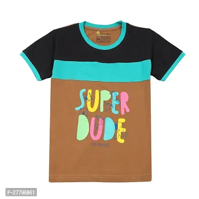 Stylish Multicoloured Cotton Printed Tshirt For Boys-thumb0