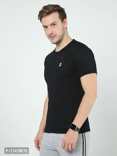 SURYA MAX Men's Polyester Round Neck Half Sleeve Dry Fit Sports Gym Tshirt-thumb3