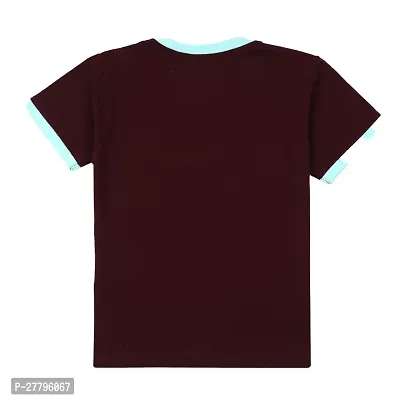 Stylish Maroon Cotton Printed Tshirt For Boys-thumb2