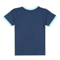 Stylish Blue Cotton Printed Tshirt For Boys-thumb1