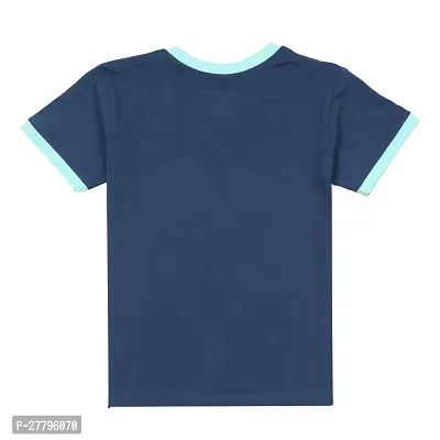 Stylish Blue Cotton Printed Tshirt For Boys-thumb2