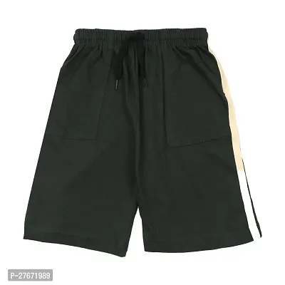 Stylish Green Cotton Printed Shorts For Boys