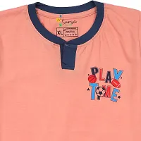 Stylish Pink Cotton Printed Tshirt For Boys-thumb2