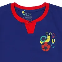 Stylish Blue Cotton Printed Tshirt For Boys-thumb2