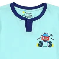 Stylish Blue Cotton Printed Tshirt For Boys-thumb2