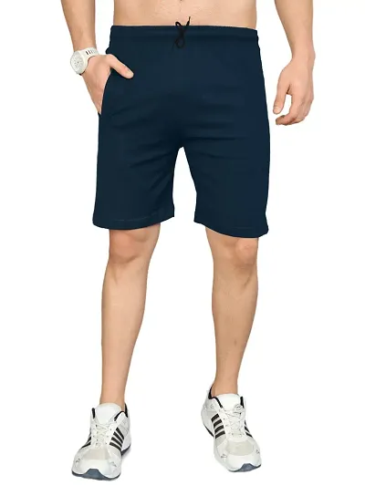 Stylish Cotton Solid Regular Shorts For Men