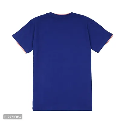 Stylish Blue Cotton Printed Tshirt For Boys-thumb2