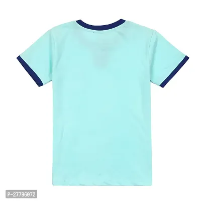 Stylish Blue Cotton Printed Tshirt For Boys-thumb2