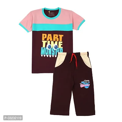 Fabulous Multicoloured Cotton Printed Clothing Set For Boys-thumb0