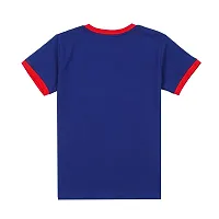 Stylish Blue Cotton Printed Tshirt For Boys-thumb1