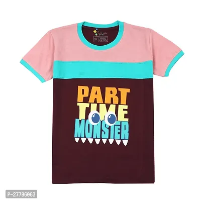 Stylish Multicoloured Cotton Printed Tshirt For Boys-thumb0