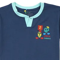 Stylish Blue Cotton Printed Tshirt For Boys-thumb2