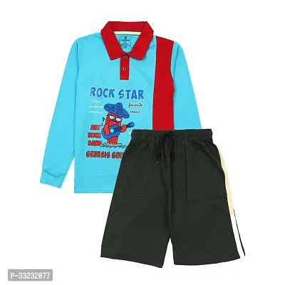 Fabulous Multicoloured Cotton Printed Clothing Set For Boys-thumb0