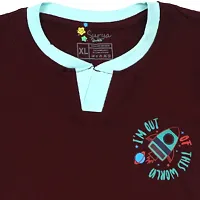 Stylish Maroon Cotton Printed Tshirt For Boys-thumb2