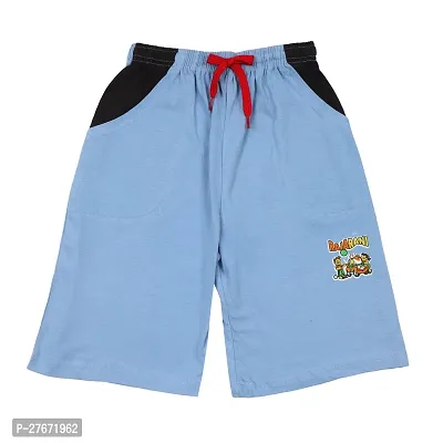 Stylish Red Cotton Printed Shorts For Boys