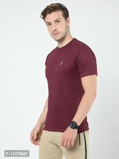 SURYA MAX Men's Polyester Round Neck Half Sleeve Dry Fit Sports Gym Tshirt-thumb3