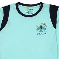 Stylish Blue Cotton Printed Tshirt For Boys-thumb2