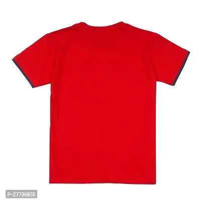 Stylish Red Cotton Printed Tshirt For Boys-thumb2