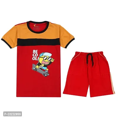 Fabulous Red Cotton Printed Clothing Set For Boys-thumb0