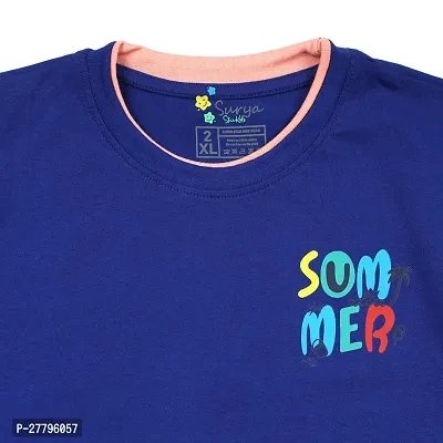 Stylish Blue Cotton Printed Tshirt For Boys-thumb3