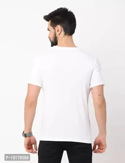 White Cotton Tshirt For Men-thumb2