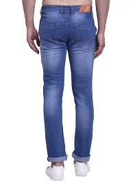 JINJLR Men's Casual Solid Washed Denim Jeans - Light Blue-thumb1